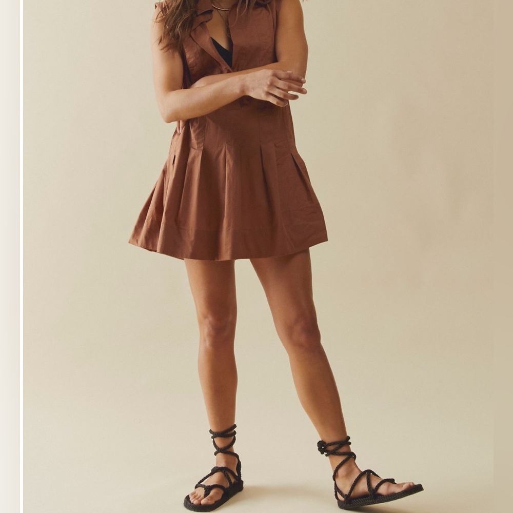 Free People. Naomi Mini Dress in Tangerine Tango (orange). Size small.